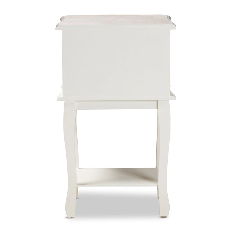 Baxton Studio Amalie Tavolino da Salotto in Legno, Antico Stile Francese Cottage, Finitura Bicolore Bianco e Rovere, con 2 Cassetti