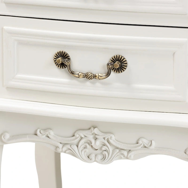 Baxton Studio Amalie Tavolino da Salotto in Legno, Antico Stile Francese Cottage, Finitura Bicolore Bianco e Rovere, con 2 Cassetti