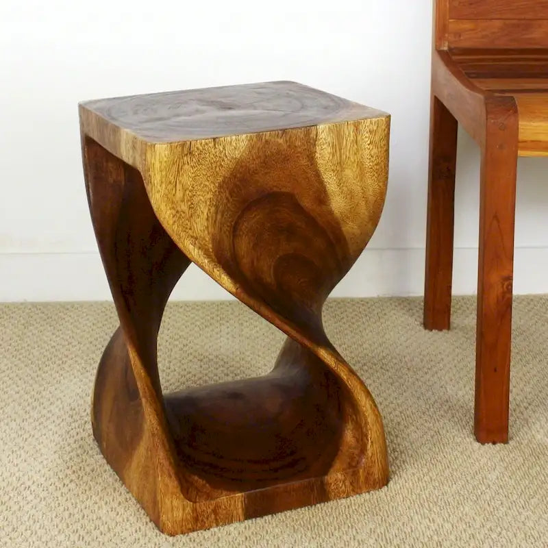 Sgabello Haussmann Original Wood Twist 30 X 30 X 45 Cm Olio di Noce - 30 x 30 x 45
