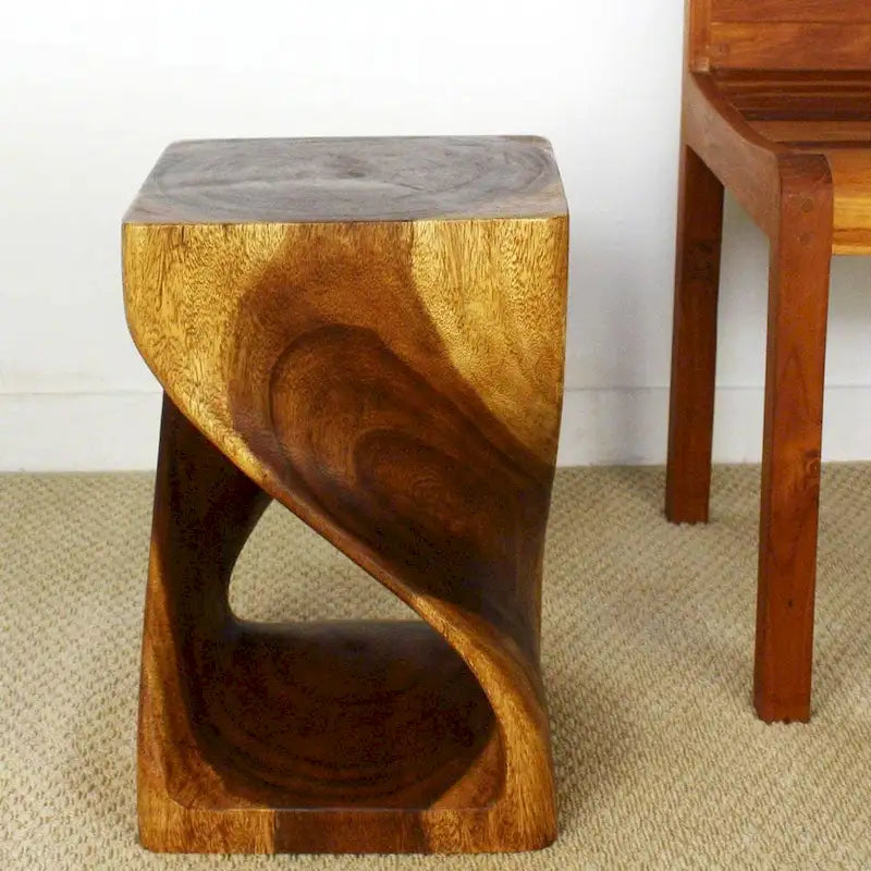 Sgabello Haussmann Original Wood Twist 30 X 30 X 45 Cm Olio di Noce - 30 x 30 x 45