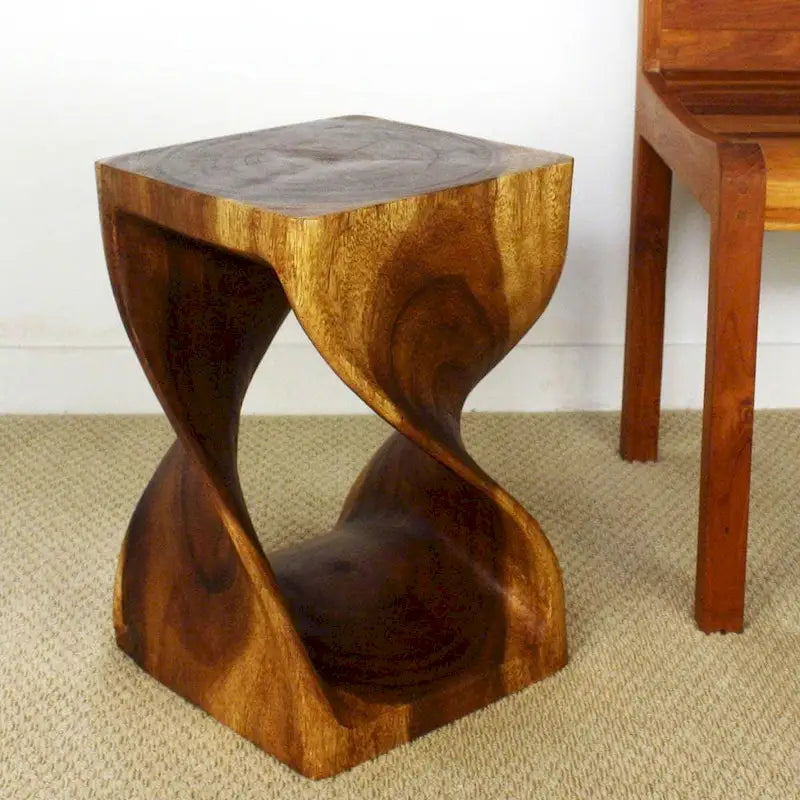 Sgabello Haussmann Original Wood Twist 30 X 30 X 45 Cm Olio di Noce - 30 x 30 x 45