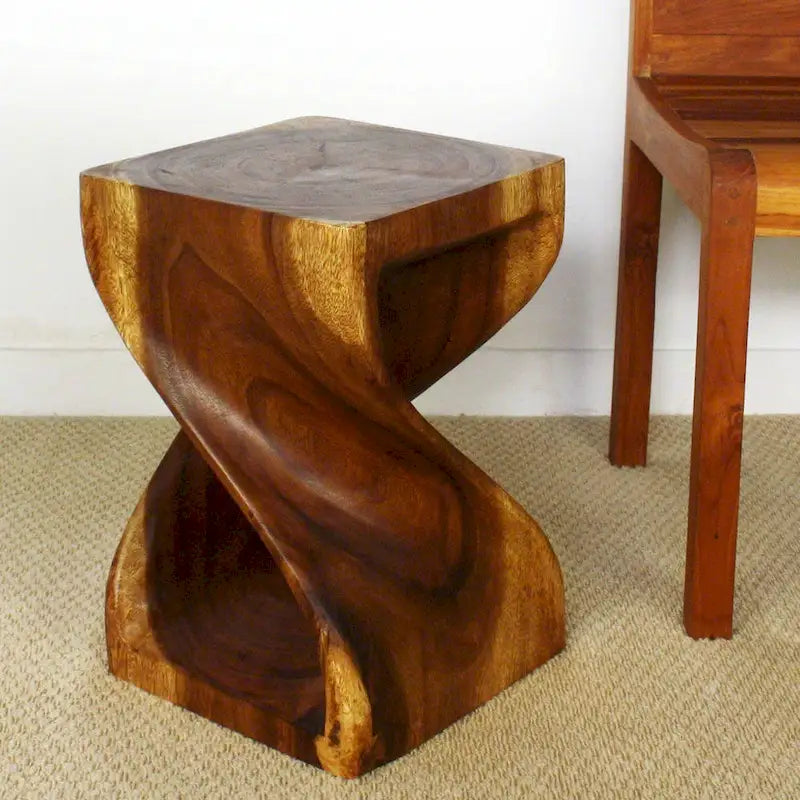 Sgabello Haussmann Original Wood Twist 30 X 30 X 45 Cm Olio di Noce - 30 x 30 x 45
