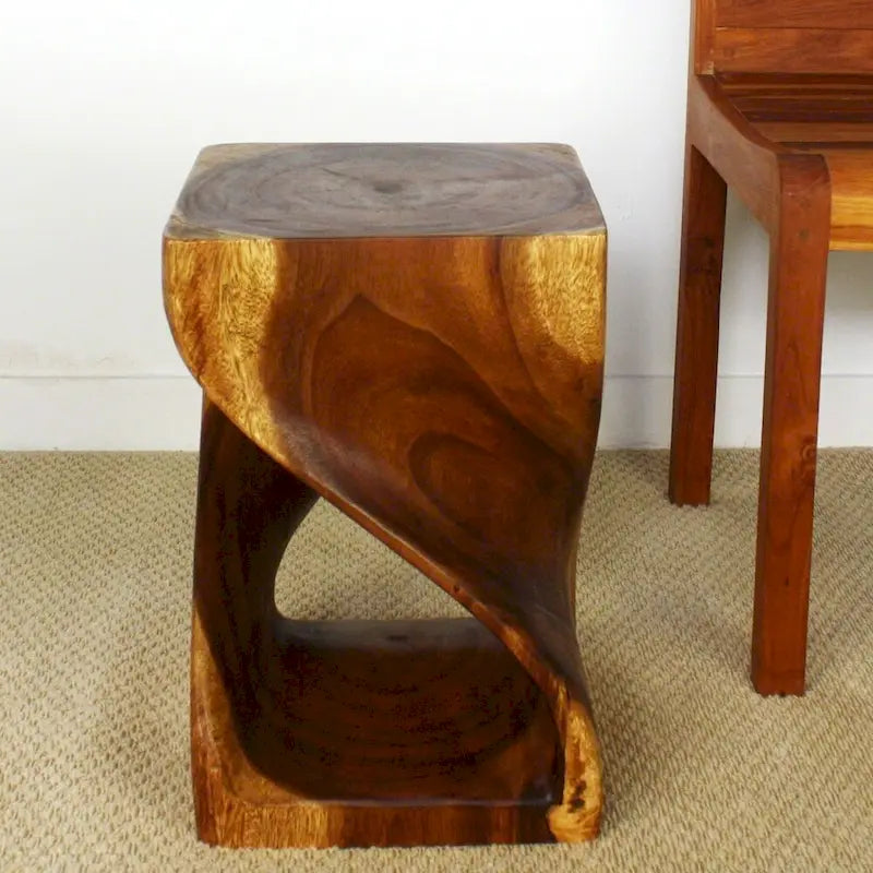 Sgabello Haussmann Original Wood Twist 30 X 30 X 45 Cm Olio di Noce - 30 x 30 x 45