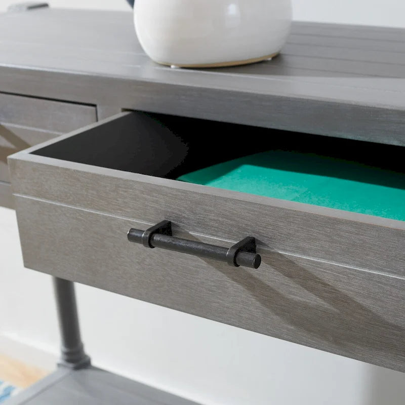 Marrone / Nero / Bianco anticato / Grigio Consolle a 2 cassetti, Stile Tradizionale