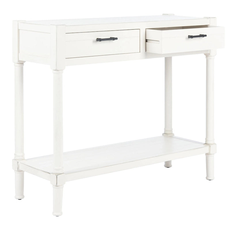 Marrone / Nero / Bianco anticato / Grigio Consolle a 2 cassetti, Stile Tradizionale