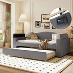 Daybed in pile di orsetto singolo con braccioli portaoggetti e rotelle estraibili