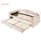 Daybed in pile di orsetto singolo con braccioli portaoggetti e rotelle estraibili