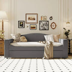 Daybed in pile di orsetto singolo con braccioli portaoggetti e rotelle estraibili