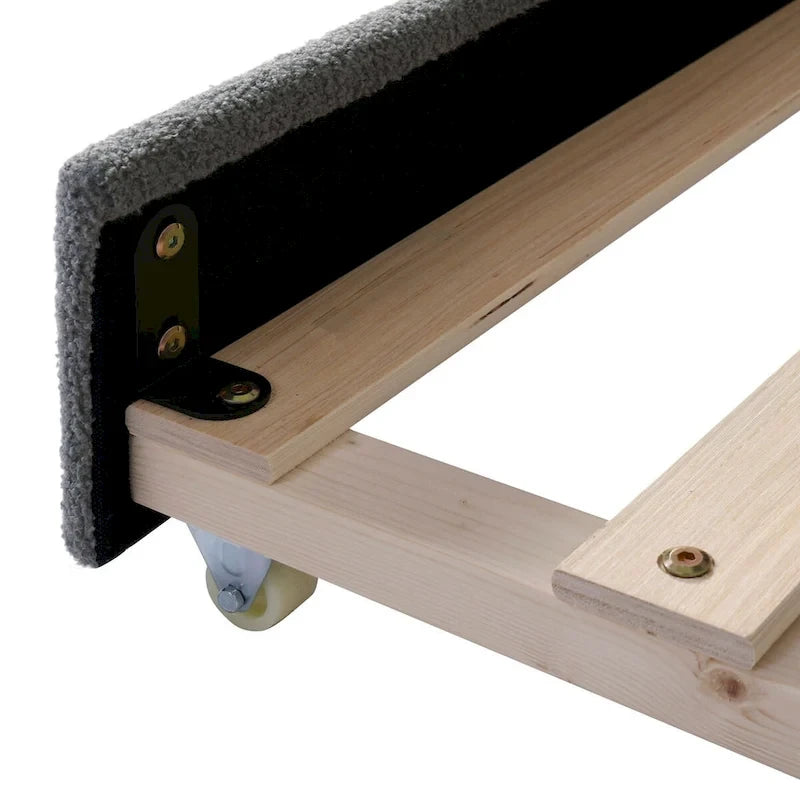 Daybed in pile di orsetto singolo con braccioli portaoggetti e rotelle estraibili