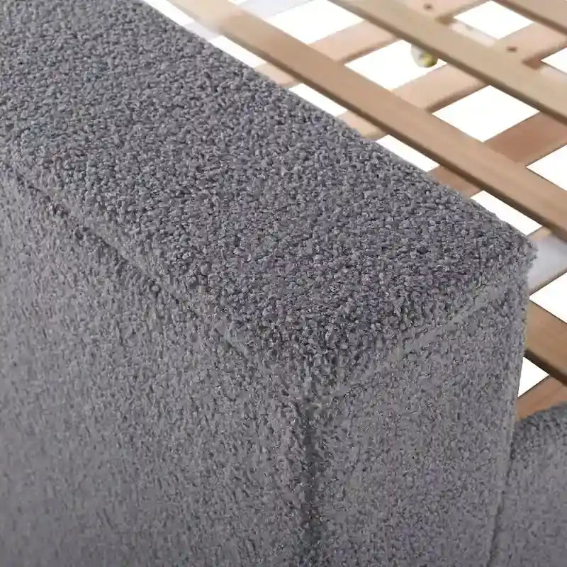 Daybed in pile di orsetto singolo con braccioli portaoggetti e rotelle estraibili