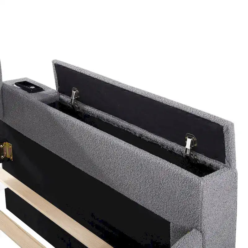 Daybed in pile di orsetto singolo con braccioli portaoggetti e rotelle estraibili