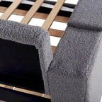 Daybed in pile di orsetto singolo con braccioli portaoggetti e rotelle estraibili
