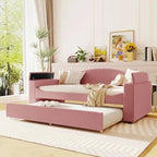 Daybed in pile di orsetto singolo con braccioli portaoggetti e rotelle estraibili