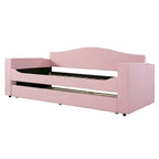 Daybed in pile di orsetto singolo con braccioli portaoggetti e rotelle estraibili