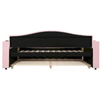 Daybed in pile di orsetto singolo con braccioli portaoggetti e rotelle estraibili