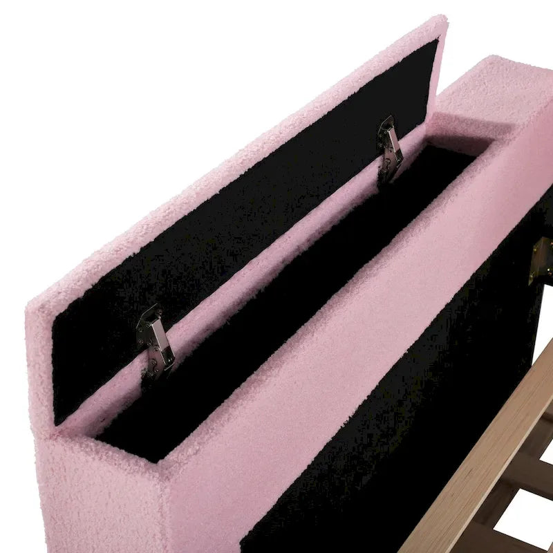 Daybed in pile di orsetto singolo con braccioli portaoggetti e rotelle estraibili