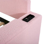 Daybed in pile di orsetto singolo con braccioli portaoggetti e rotelle estraibili