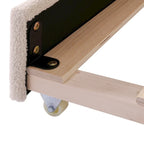 Daybed in pile di orsetto singolo con braccioli portaoggetti e rotelle estraibili