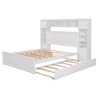 Letto matrimoniale in legno con mobile contenitore integrato