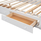Letto matrimoniale in legno con mobile contenitore integrato