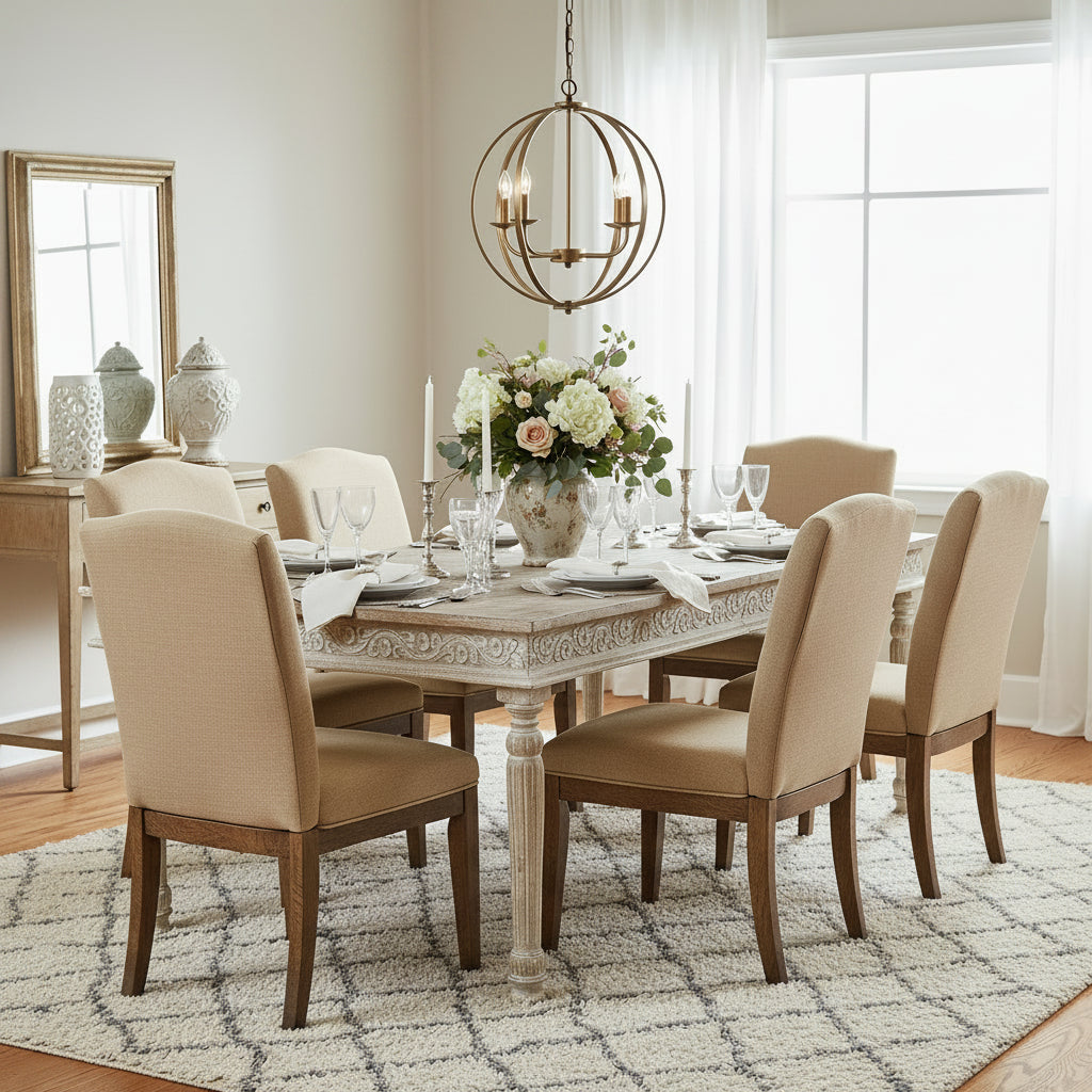 Driftwood Recycled Carved Dining Table -83 - 83