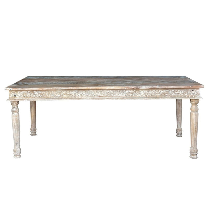 Tavolo da pranzo intagliato in legno riciclato Driftwood -83 - 83