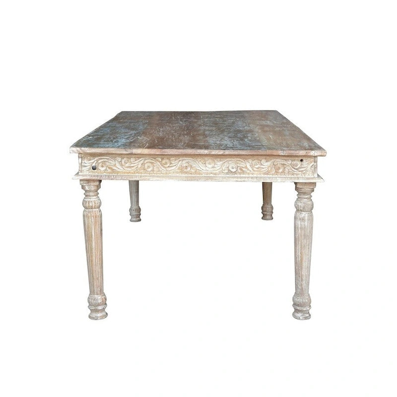 Tavolo da pranzo intagliato in legno riciclato Driftwood -83 - 83
