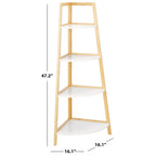 Scaffale angolare a 4 ripiani, bianco/naturale, stile moderno