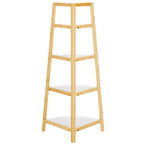 Scaffale angolare a 4 ripiani, bianco/naturale, stile moderno