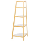 Scaffale angolare a 4 ripiani, bianco/naturale, stile moderno
