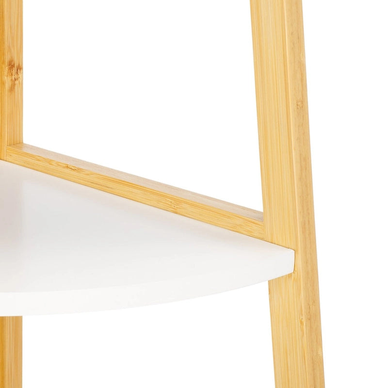 Scaffale angolare a 4 ripiani, bianco/naturale, stile moderno