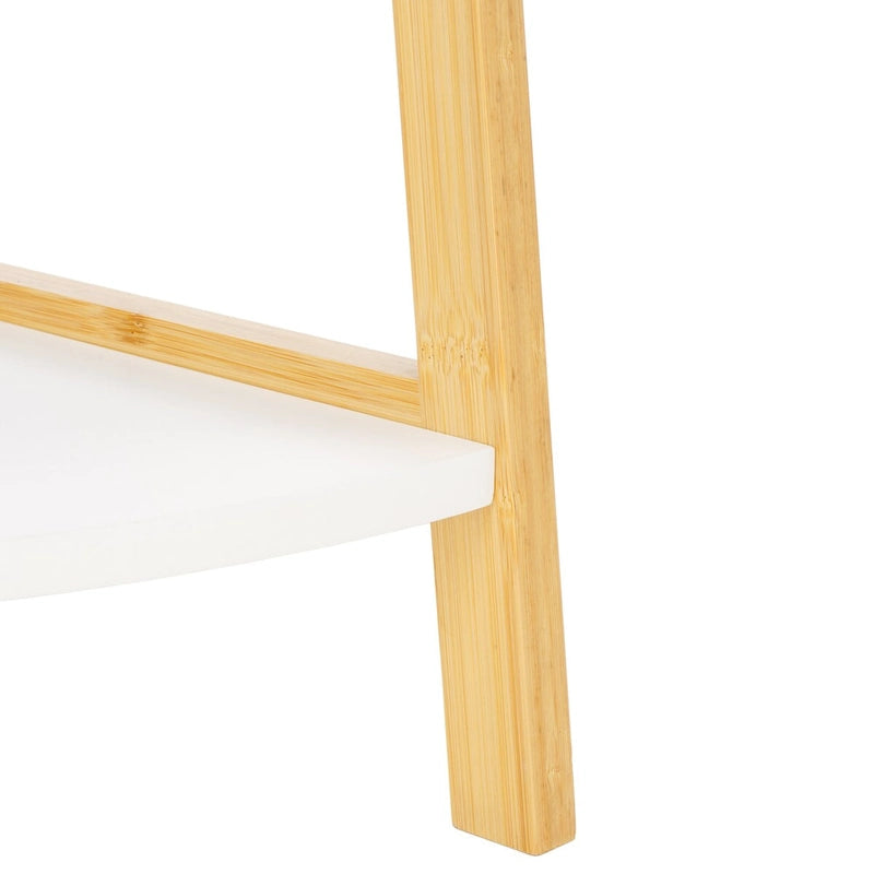 Scaffale angolare a 4 ripiani, bianco/naturale, stile moderno