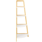 Scaffale angolare a 4 ripiani, bianco/naturale, stile moderno